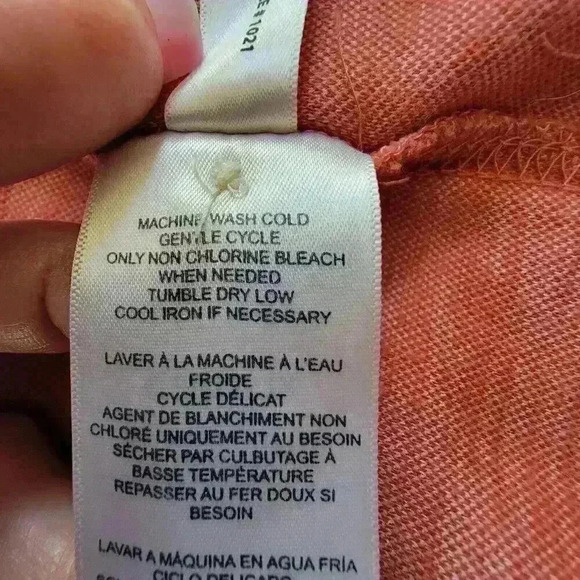 Chaps Mens Seacoast Wash Slub Pique Polo Shirt Short Sleeves Salmon Palm Size XL - Picture 7 of 7